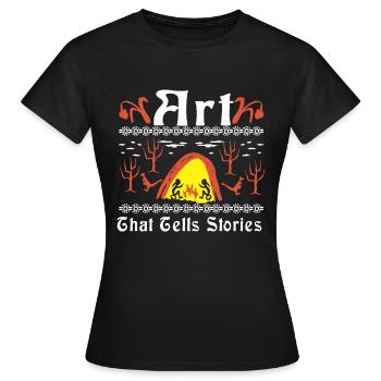 Un art qui raconte des histoires - T-shirt Femme - noir - Devant - AI Model Female 172 dark (172cm)