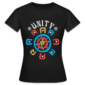 Australian Unity - Women's T-Shirt - black - Front - AI Model Female 172 dark (172cm)