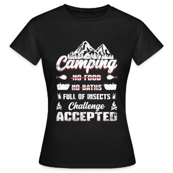 camping Challenge accepted - Frauen T-Shirt - Schwarz - Vorne - AI Model Female 172 dark (172cm)