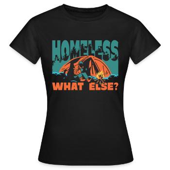 sans-abri, quoi d’autre ? - T-shirt Femme - noir - Devant - AI Model Female 172 dark (172cm)