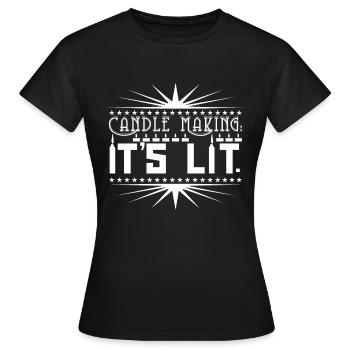 Candle making: it's lit. - Women's T-Shirt - black - Front - AI Model Female 172 dark (172cm)