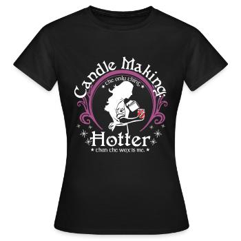 Fabrication de bougies : cire chaude - T-shirt Femme - noir - Devant - AI Model Female 172 dark (172cm)
