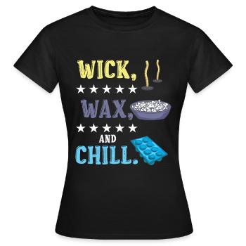 Mèche, épile et refroidit. - T-shirt Femme - noir - Devant - AI Model Female 172 dark (172cm)