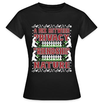 Un mélange entre intimité Amitié Nature - T-shirt Femme - noir - Devant - AI Model Female 172 dark (172cm)