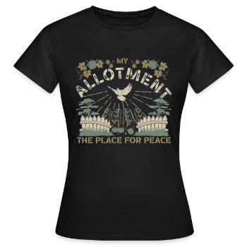 Mein Schrebergarten, der Ort des Friedens - Frauen T-Shirt - Schwarz - Vorne - AI Model Female 172 dark (172cm)