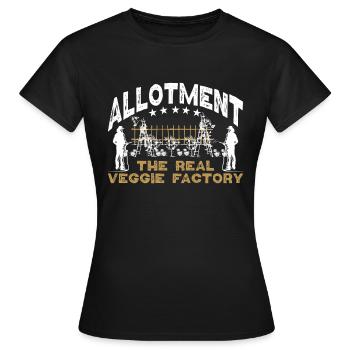 allotment The real veggie factory - Women's T-Shirt - black - Front - AI Model Female 172 dark (172cm)