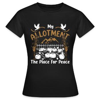Mein Schrebergarten, der Ort des Friedens - Frauen T-Shirt - Schwarz - Vorne - AI Model Female 172 dark (172cm)