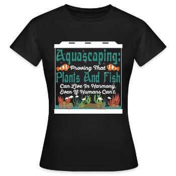 fish can live in harmony, even if humans can't. - Women's T-Shirt - black - Front - AI Model Female 172 dark (172cm)