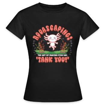 the art of making fish say, 'Tank you! - Women's T-Shirt - black - Front - AI Model Female 172 dark (172cm)