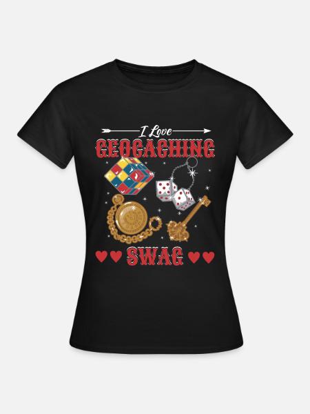 Ich liebe Geocaching Swag - Frauen T-Shirt - Schwarz