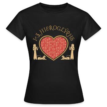 Ich <3 Hieroglyphen - Frauen T-Shirt - Schwarz - Vorne - AI Model Female 172 dark (172cm)