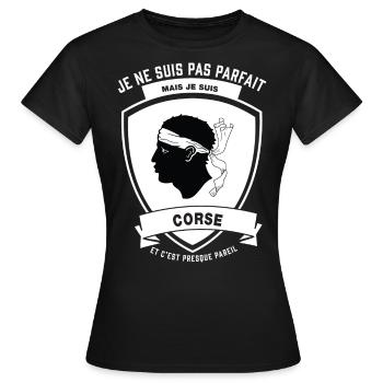 Corse Parfait - T-shirt Femme - noir - Devant - AI Model Female 172 dark (172cm)