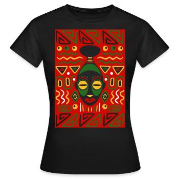 TRIBAL MASK - T-shirt Femme - noir - Devant - AI Model Female 172 dark (172cm)