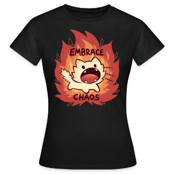 Embrace CHAOS - Women's T-Shirt - black - Front - AI Model Female 172 dark (172cm)