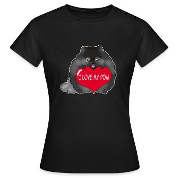 Ich liebe meinen Pom schwarz - Frauen T-Shirt - Schwarz - Vorne - AI Model Female 172 dark (172cm)