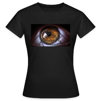 Œil avec chaînes - T-shirt Femme - noir - Devant - AI Model Female 172 dark (172cm)