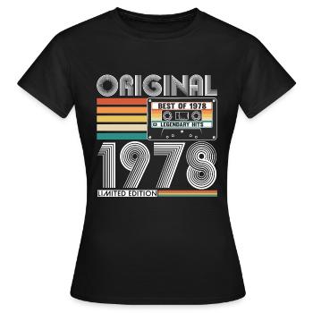 1978 Original vintage vintage retro 45 anniversaire - T-shirt Femme - noir - Devant - AI Model Female 172 dark (172cm)