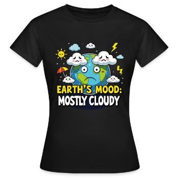 Earth's Mood: Mostly Cloudy - Women's T-Shirt - black - Front - AI Model Female 172 dark (172cm)