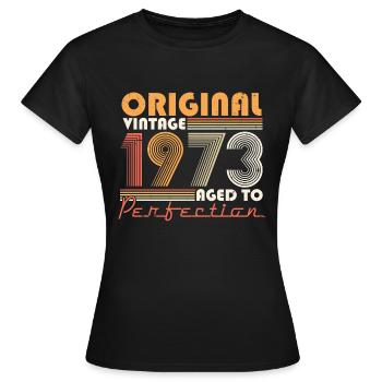 Original 1973 vintage retro vintage anniversaire - T-shirt Femme - noir - Devant - AI Model Female 172 dark (172cm)