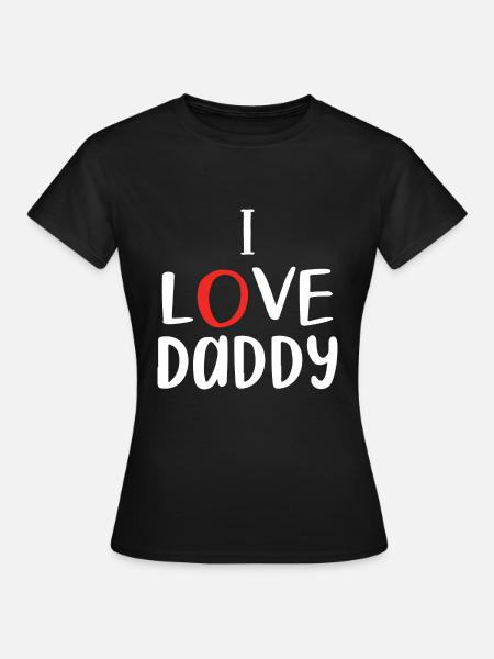 "Ich liebe Papa" - Frauen T-Shirt - Schwarz
