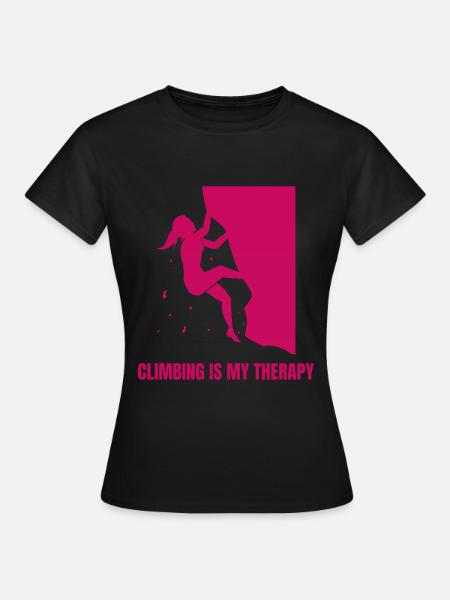 Climbing Is My Therapy Bouldering - Women's T-Shirt - black