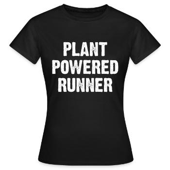 Plant Powered Runner, Vegan Marathon - Frauen T-Shirt - Schwarz - Vorne - AI Model Female 172 dark (172cm)