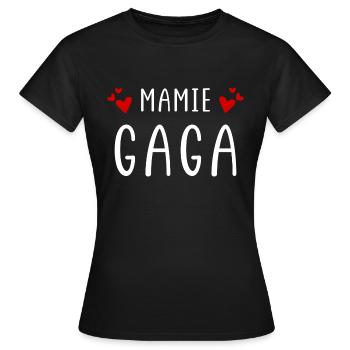 Mamie gaga - T-shirt Femme - noir - Devant - AI Model Female 172 dark (172cm)