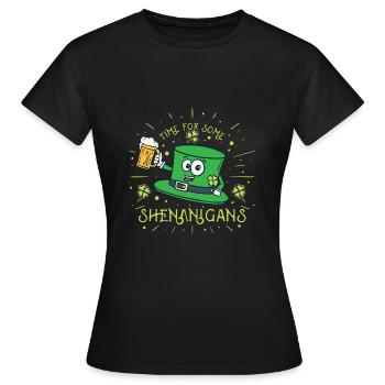 St Patricks Day Irland Party Shamrock Kleeblatt - Frauen T-Shirt - Schwarz - Vorne - AI Model Female 172 dark (172cm)