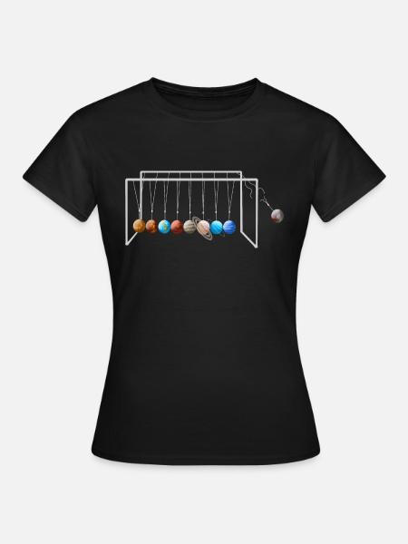 Never Forget Pluto Lustiges Planet Pluto - Frauen T-Shirt - Schwarz