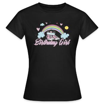 Kindergeburtstag Mädchen Kindergeburtstag Unicorn - Frauen T-Shirt - Schwarz - Vorne - AI Model Female 172 dark (172cm)
