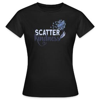 Scatter Kindness Rétro Floral Graphique - T-shirt Femme - noir - Devant - AI Model Female 172 dark (172cm)