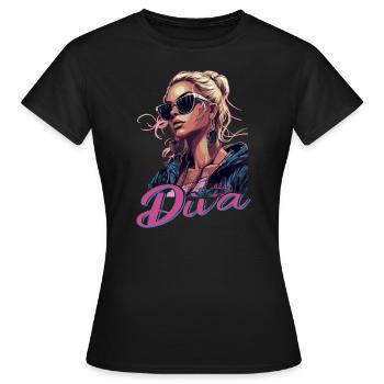 Strahlen Sie Strahlend Diva - Frauen T-Shirt - Schwarz - Vorne - AI Model Female 172 dark (172cm)