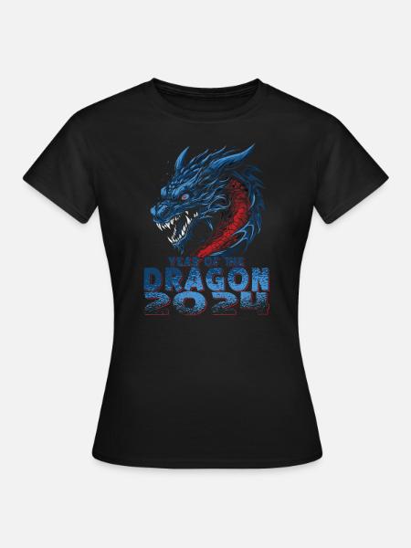 Traditioneller Japanischer Drache Der Blaue Drache - Frauen T-Shirt - Schwarz