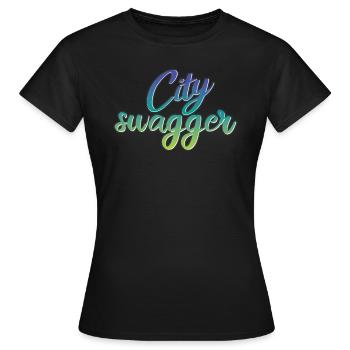 Design City Swagger - T-shirt Femme - noir - Devant - AI Model Female 172 dark (172cm)