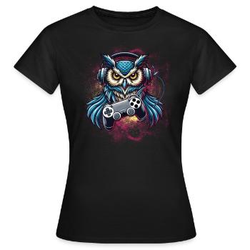 Verbessern Sie Ihren Stil Mit Unserer Gaming-eule - Frauen T-Shirt - Schwarz - Vorne - AI Model Female 172 dark (172cm)