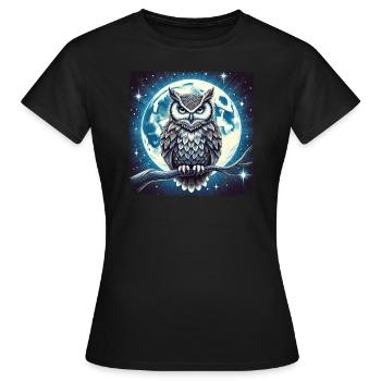 Verbessern Sie Ihren Stil Mit Unserer Eule - Frauen T-Shirt - Schwarz - Vorne - AI Model Female 172 dark (172cm)