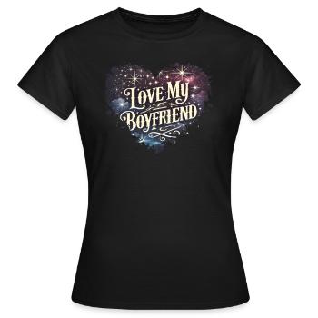 J’aime mon copain Bonne fête du Nouvel An - T-shirt Femme - noir - Devant - AI Model Female 172 dark (172cm)