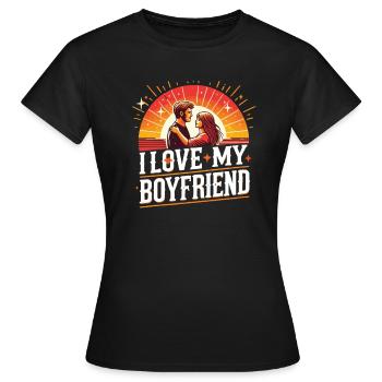 J’aime mon copain Bonne fête du Nouvel An - T-shirt Femme - noir - Devant - AI Model Female 172 dark (172cm)