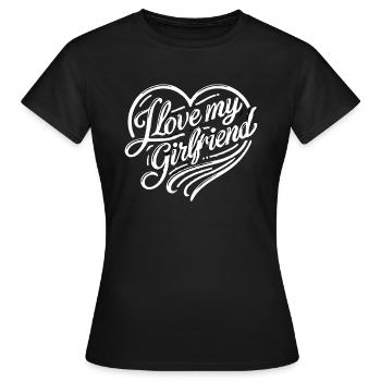 J’aime ma copine, heureux heureux - T-shirt Femme - noir - Devant - AI Model Female 172 dark (172cm)