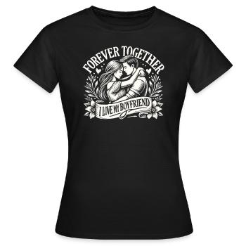 J’aime mon copain ensemble pour toujours - T-shirt Femme - noir - Devant - AI Model Female 172 dark (172cm)