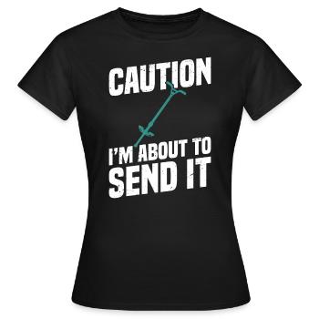 Pogo-stick Attention, je vous l’enverrai tout de suite - T-shirt Femme - noir - Devant - AI Model Female 172 dark (172cm)