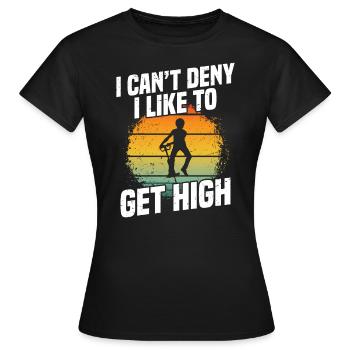 pogo stick "Je ne peux pas nier que j’aime - T-shirt Femme - noir - Devant - AI Model Female 172 dark (172cm)