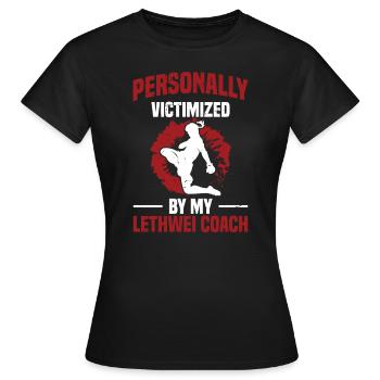 Personal victim of my Lethwei trainer - Women's T-Shirt - black - Front - AI Model Female 172 dark (172cm)