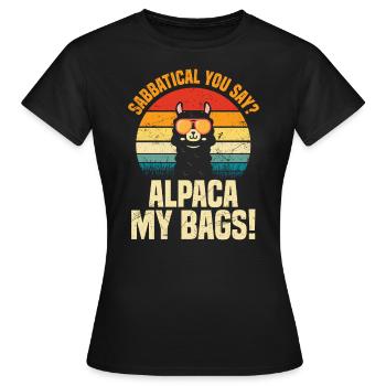 Sabbatique vous dites alpaga mes sacs ! - T-shirt Femme - noir - Devant - AI Model Female 172 dark (172cm)