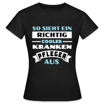 Kranke Pflege , der beste Pfleger ever - Frauen T-Shirt - Schwarz - Vorne - AI Model Female 172 dark (172cm)