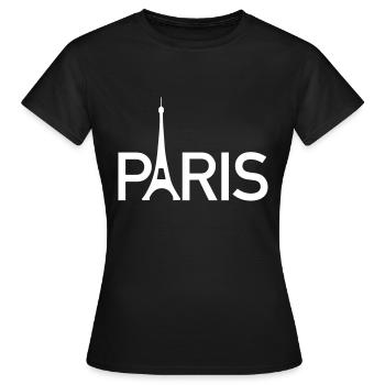 Paris - Frauen T-Shirt - Schwarz - Vorne - AI Model Female 172 dark (172cm)
