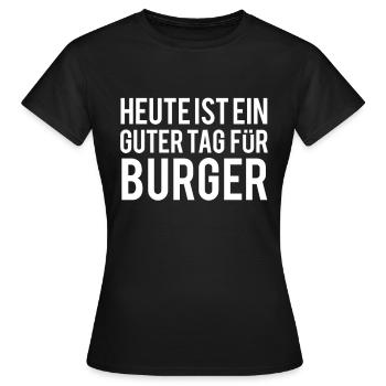 Burger - Frauen T-Shirt - Schwarz - Vorne - AI Model Female 172 dark (172cm)