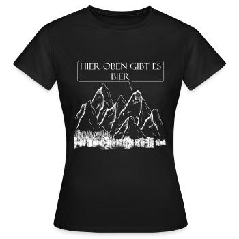 Wandern, hier oben gibt es Bier zur Erfrischung - Frauen T-Shirt - Schwarz - Vorne - AI Model Female 172 dark (172cm)