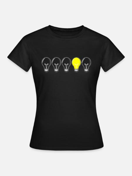 5 gloeilampen - licht aan - Vrouwen T-shirt - zwart