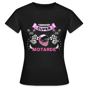 Motarde femme - T-shirt Femme - noir - Devant - AI Model Female 172 dark (172cm)
